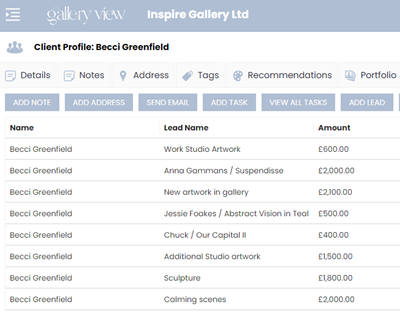 Sales Management — Gallery View CRM demo