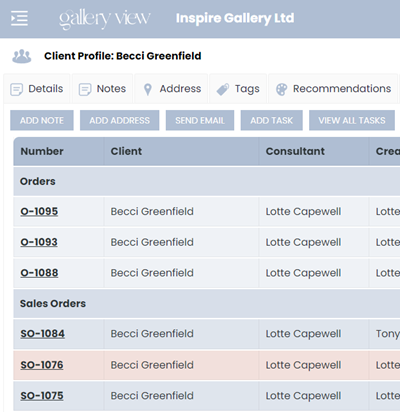 Order Management — Gallery View CRM demo