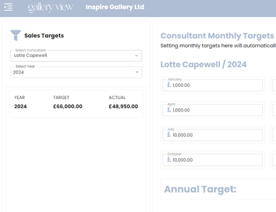 Consultant Targets — Gallery View CRM demo