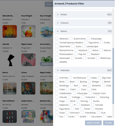 Granular Filtering — Gallery View CRM demo