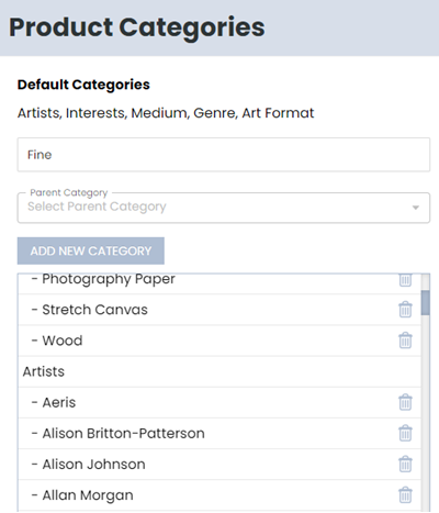 Artwork Management — Gallery View CRM demo