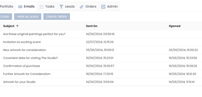 Email Tracking — Gallery View CRM demo